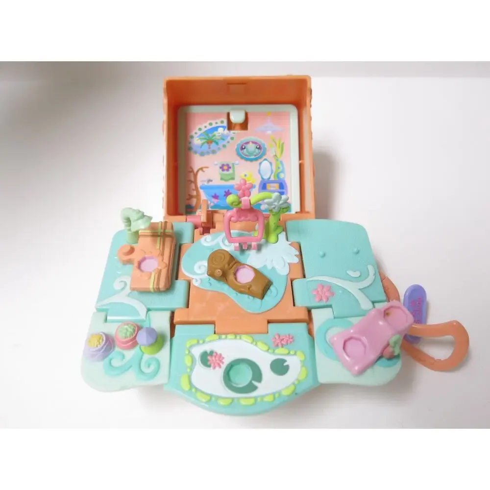 Littlest Pet Shop Pop Up Playset Reptiles Crab Frog Lizard Orange Pink 2006 Toy